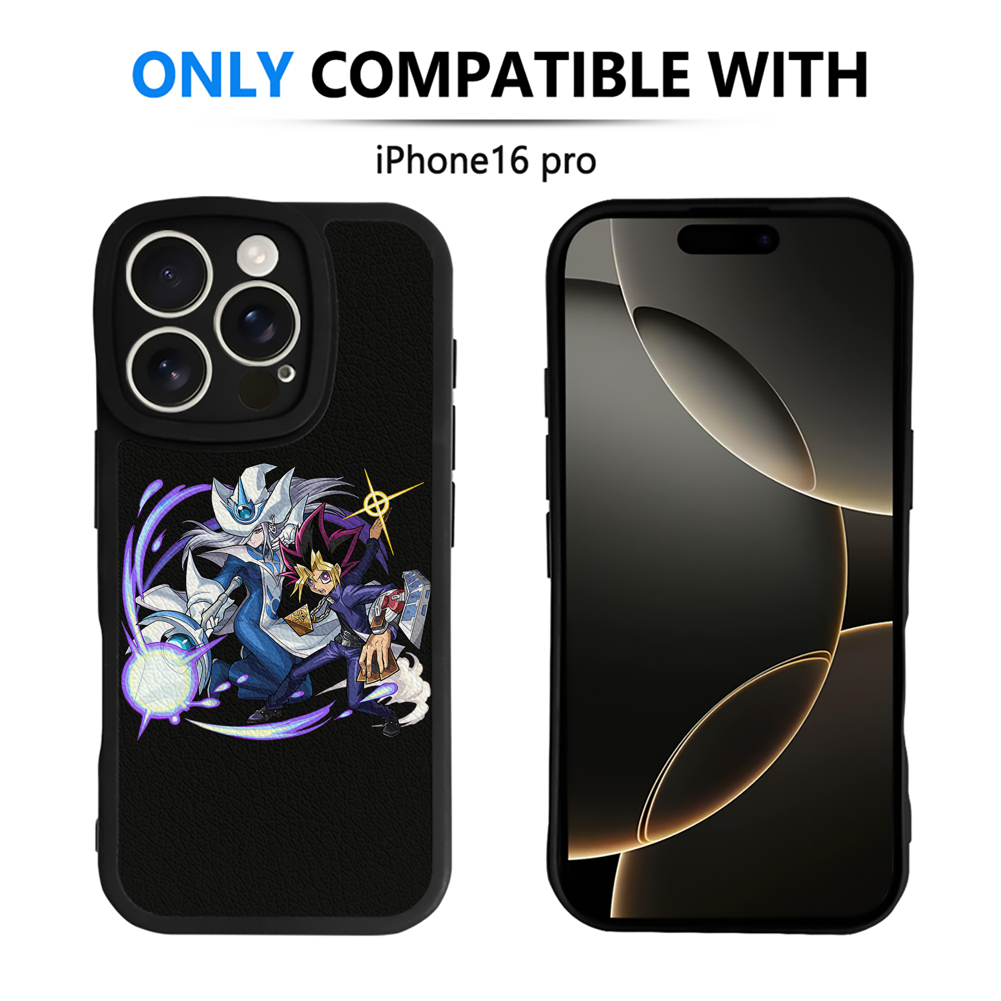 （画像用） 遊☆戯☆王 Yu-Gi-Oh! 【iPhone 16シリーズ対応】シリコンスマホケース（レザー調） 材質：シリコン